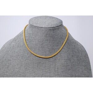 Gold Tone Korea mesh woven chain choker Necklace 16"